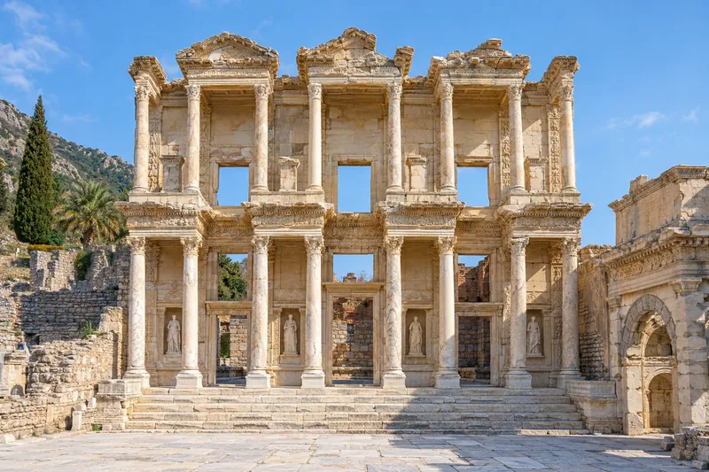 Library of Celsus in ancient Ephesus, Turkey, in morning light