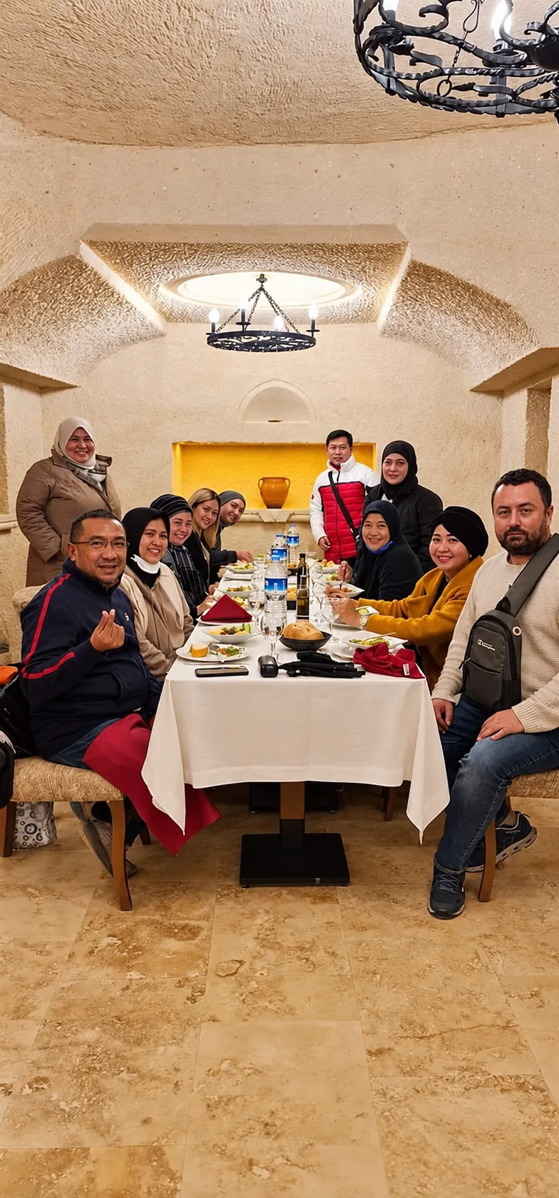 Turkey Itineraries guests. Dinner in a cave restaurant, Cappadocia