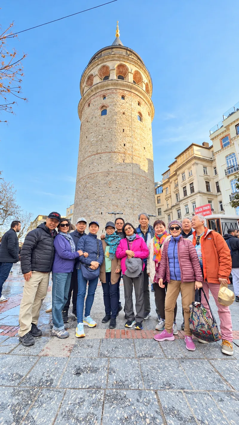 Turkey Itineraries guests. At Galata Tower, Istanbul