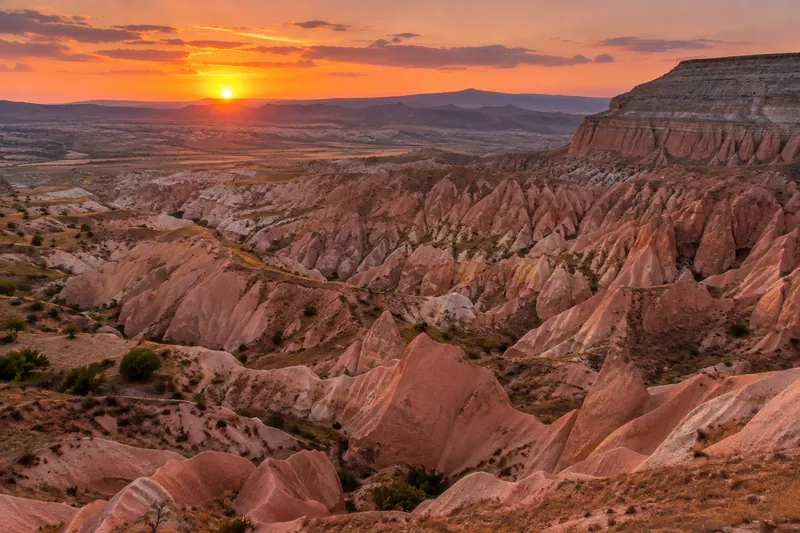 The Red Valley in Cappadocia at sunset