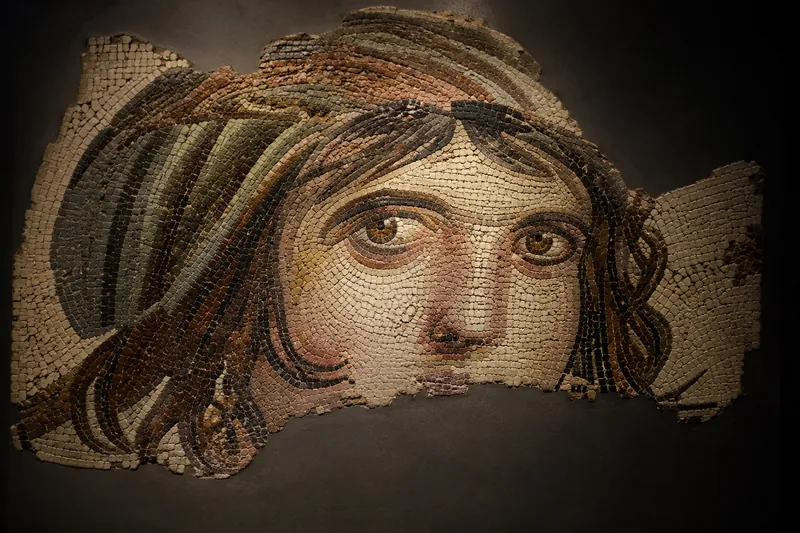 The Gypsy Girl mosaic from Zeugma in the Zeugma Mosaic Museum, Gaziantep
